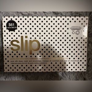 Slip sleep mask and hair tie